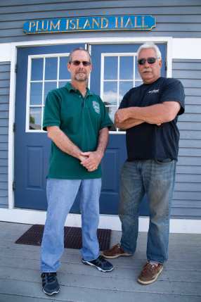 Plum Island Taxpayers president Ron Barrett (r), with Doug Packer, Newbury Conservation Agent