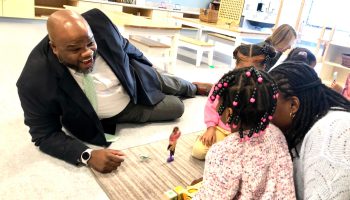 Next to Alisha: preschool teacher Natisha French. March 7, 2023